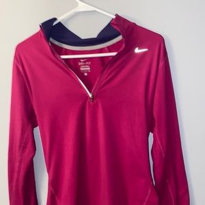 Pink Nike Dri-fit half zip up